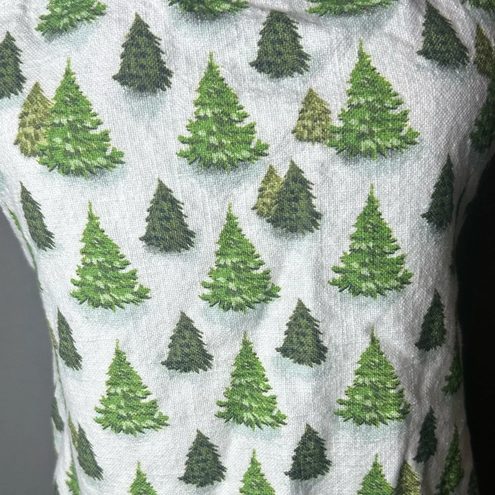 Green‎ Christmas Tree Ruffled Full Apron bib holiday baking one size